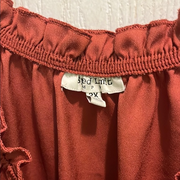 Brown Ruched Neckline Blouse with Relaxed Fit - Picture 8 of 8